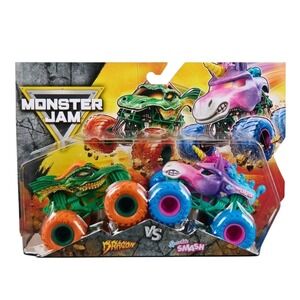 Monster Jam Dragon vs Sparkle Smash Kids 1:64 Multi New Series 33 2-Pack